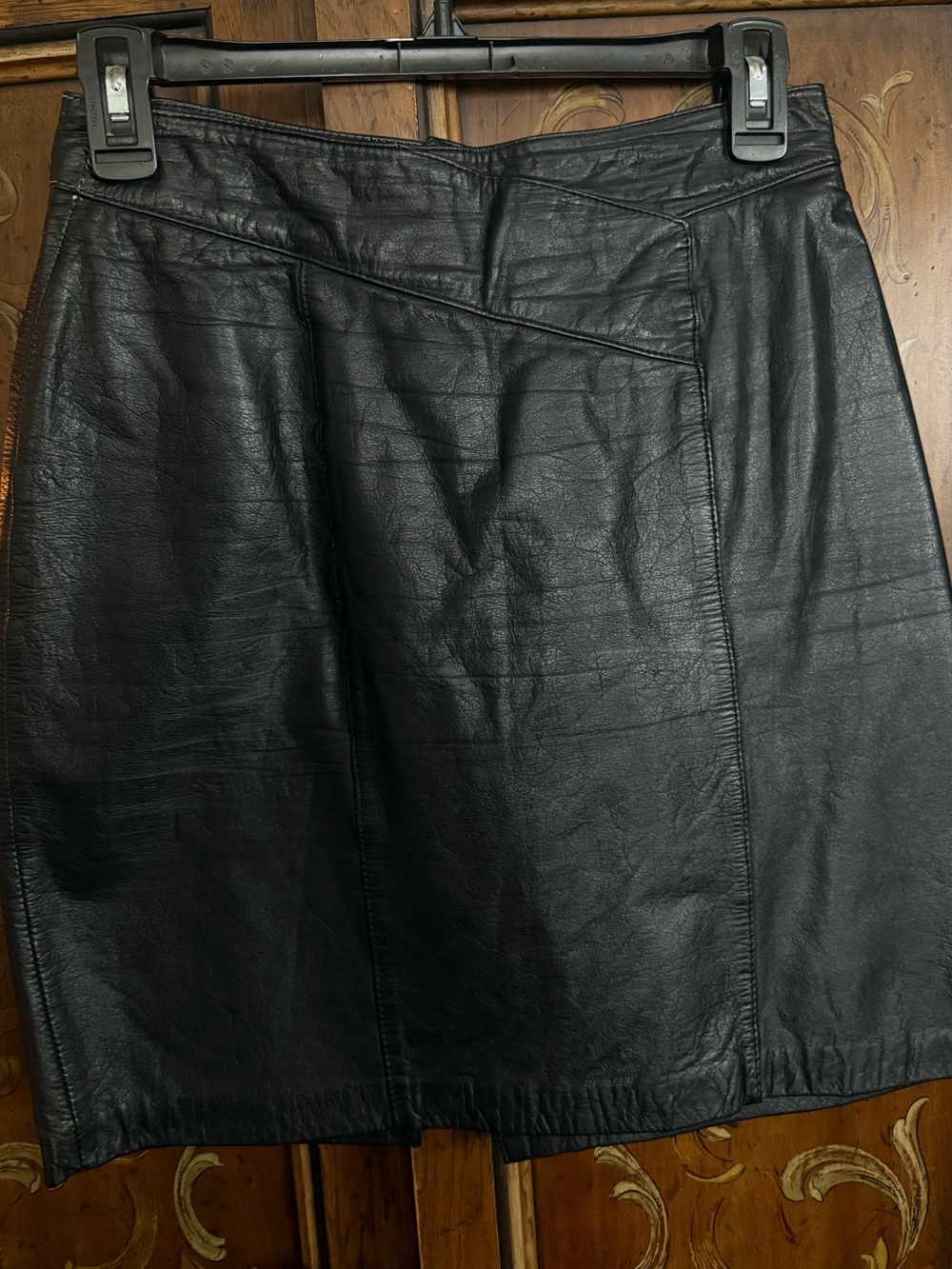 Women’s Black Leather Skirt